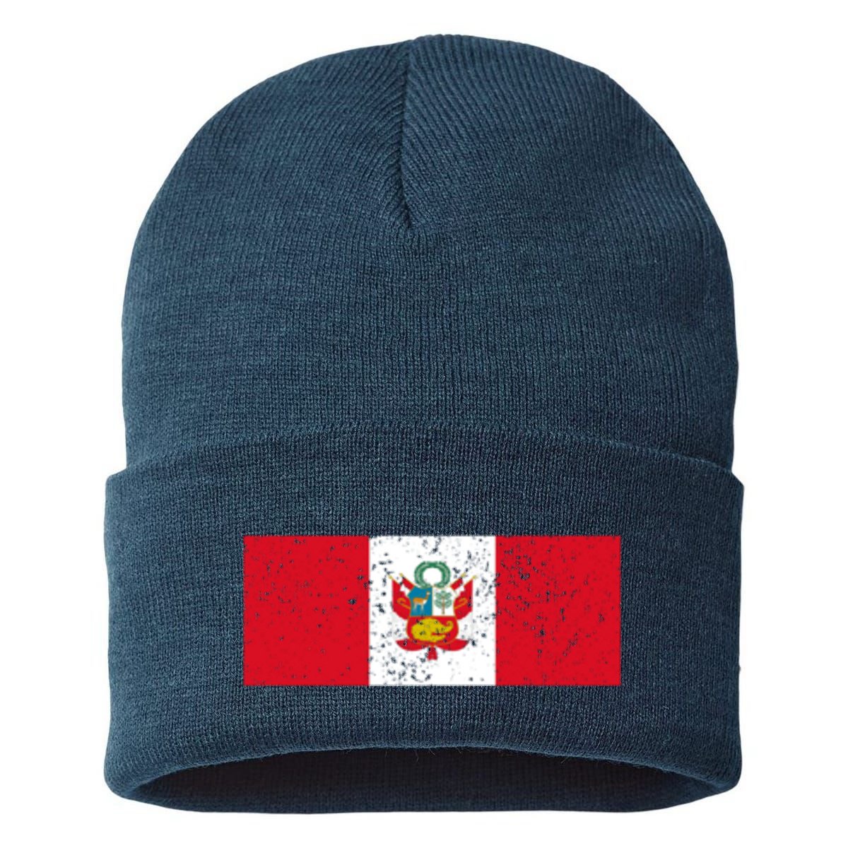 Made In Peru A Long Time Ago Funny Peruvian Pride Flag Sustainable Knit Beanie