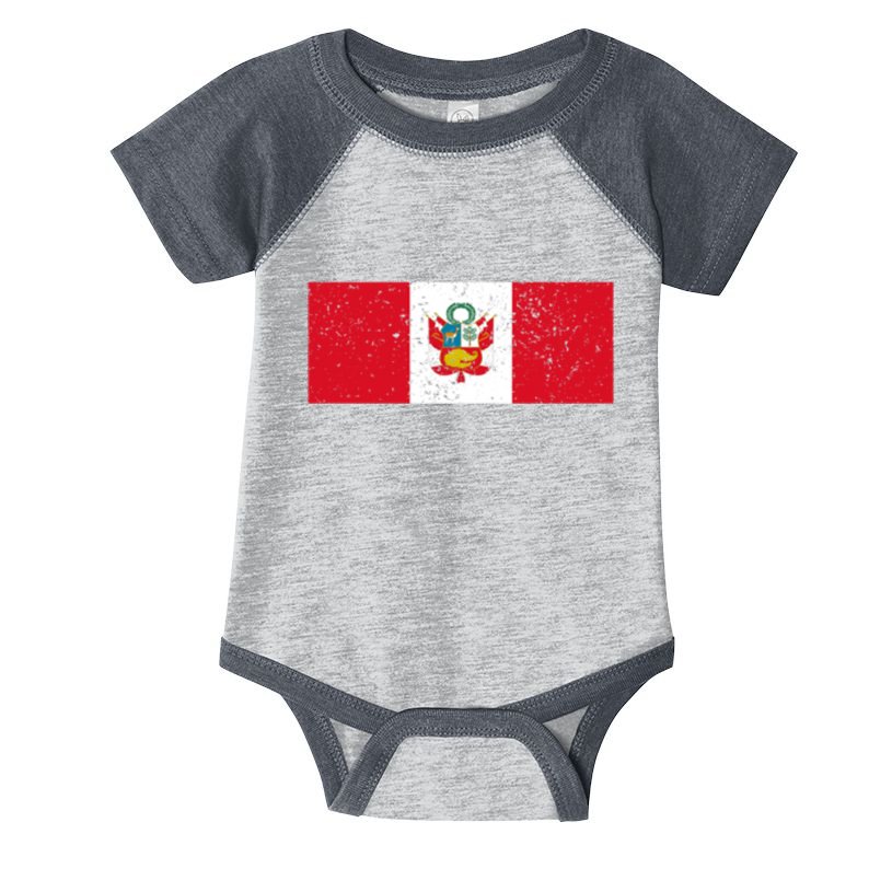 Made In Peru A Long Time Ago Funny Peruvian Pride Flag Infant Baby Jersey Bodysuit
