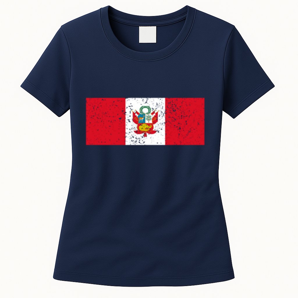 Made In Peru A Long Time Ago Funny Peruvian Pride Flag Womens T-Shirt