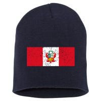 Made In Peru A Long Time Ago Funny Peruvian Pride Flag Short Acrylic Beanie