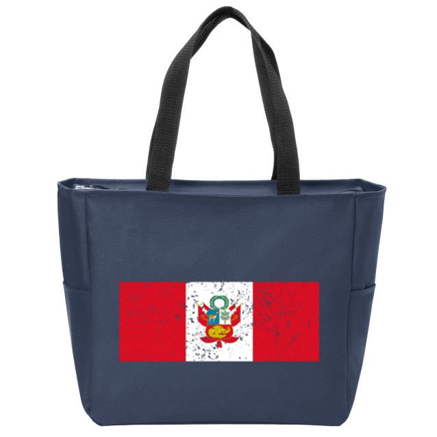 Made In Peru A Long Time Ago Funny Peruvian Pride Flag Zip Tote Bag