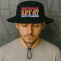 Mothman Is Real And He's My Boyfriend Cryptid Cryptozoology Bucket Hat