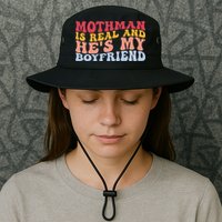 Mothman Is Real And He's My Boyfriend Cryptid Cryptozoology Bucket Hat