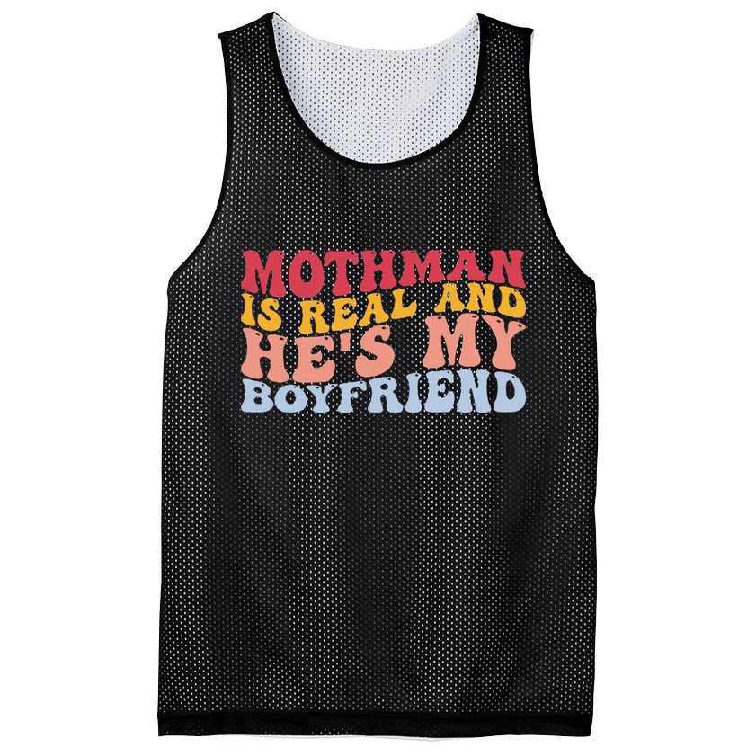 Mothman Is Real And He's My Boyfriend Cryptid Cryptozoology Mesh Reversible Basketball Jersey Tank
