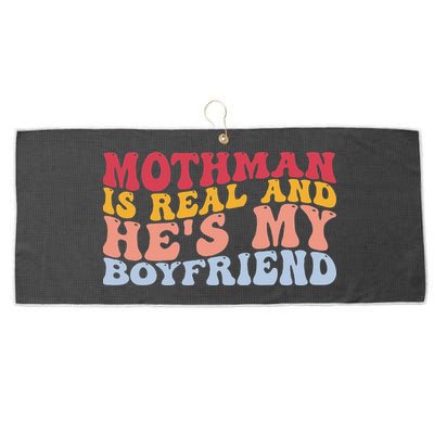 Mothman Is Real And He's My Boyfriend Cryptid Cryptozoology Large Microfiber Waffle Golf Towel