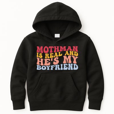 Mothman Is Real And He's My Boyfriend Cryptid Cryptozoology Kids Hoodie