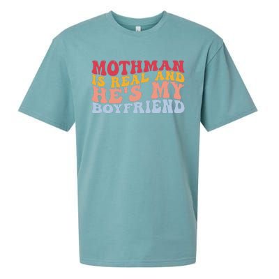 Mothman Is Real And He's My Boyfriend Cryptid Cryptozoology Sueded Cloud Jersey T-Shirt