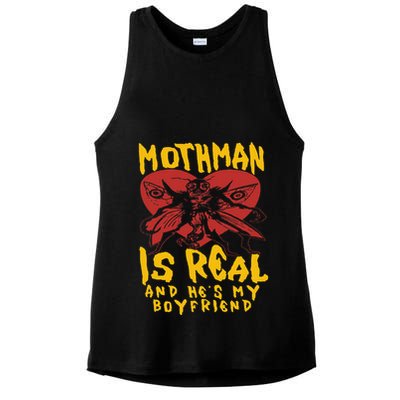 Mothman Is Real And He’s My Boyfriend Ironic Art Ladies PosiCharge Tri-Blend Wicking Tank
