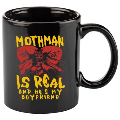 Mothman Is Real And He’s My Boyfriend Ironic Art 11oz C Handle Ceramic Mug