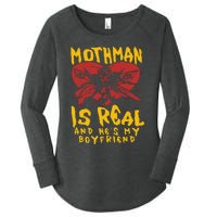 Mothman Is Real And He’s My Boyfriend Ironic Art Women's Perfect Tri Tunic Long Sleeve Shirt