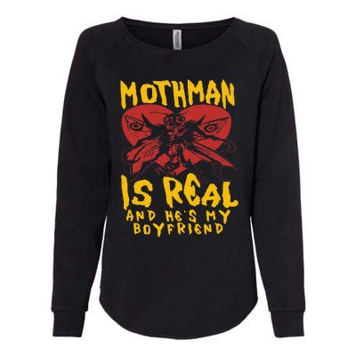 Mothman Is Real And He’s My Boyfriend Ironic Art Womens California Wash Sweatshirt