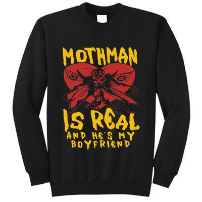 Mothman Is Real And He’s My Boyfriend Ironic Art Tall Sweatshirt