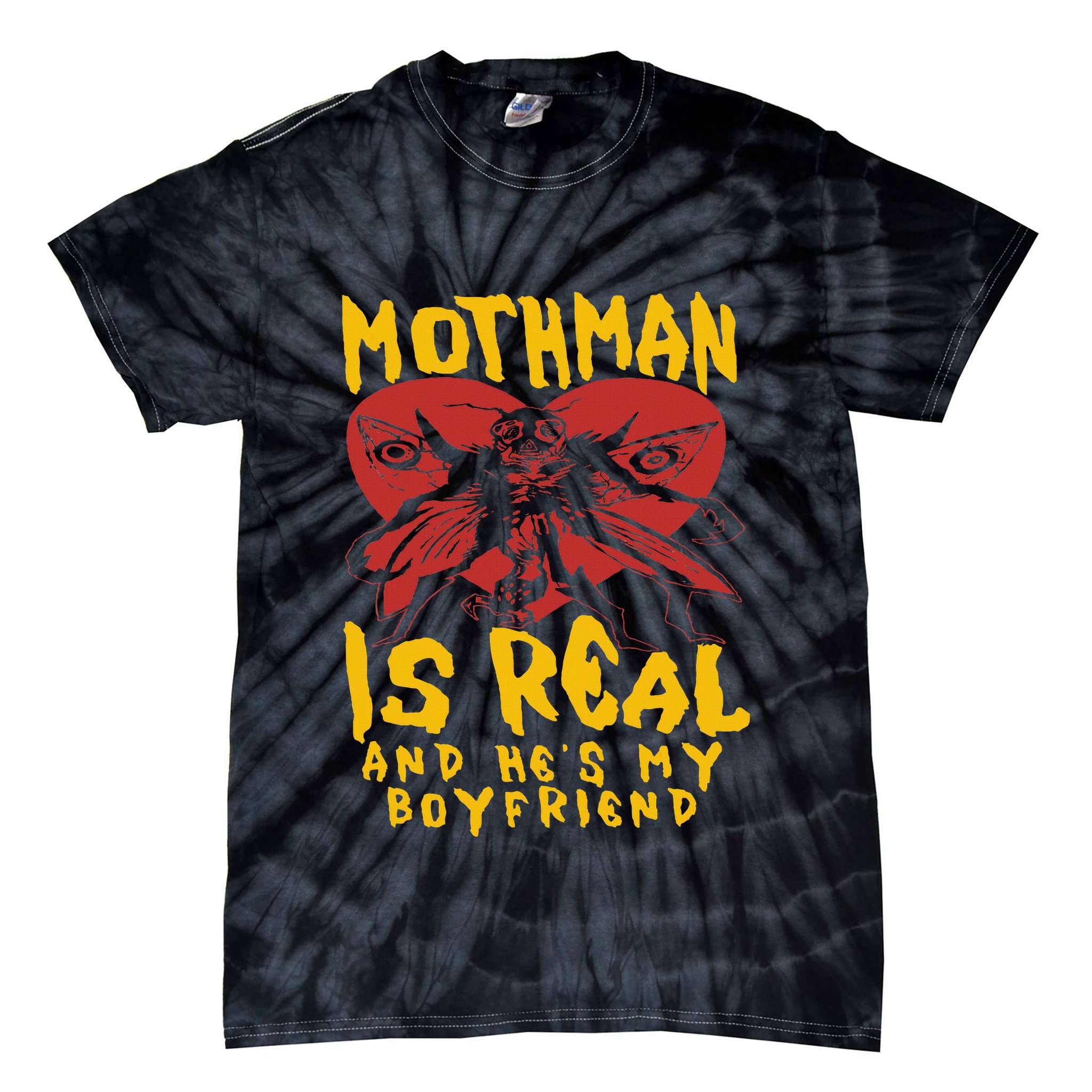 Mothman Is Real And He’s My Boyfriend Ironic Art Tie-Dye T-Shirt