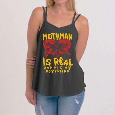 Mothman Is Real And He’s My Boyfriend Ironic Art Women's Strappy Tank