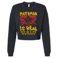 Mothman Is Real And He’s My Boyfriend Ironic Art Cropped Pullover Crew