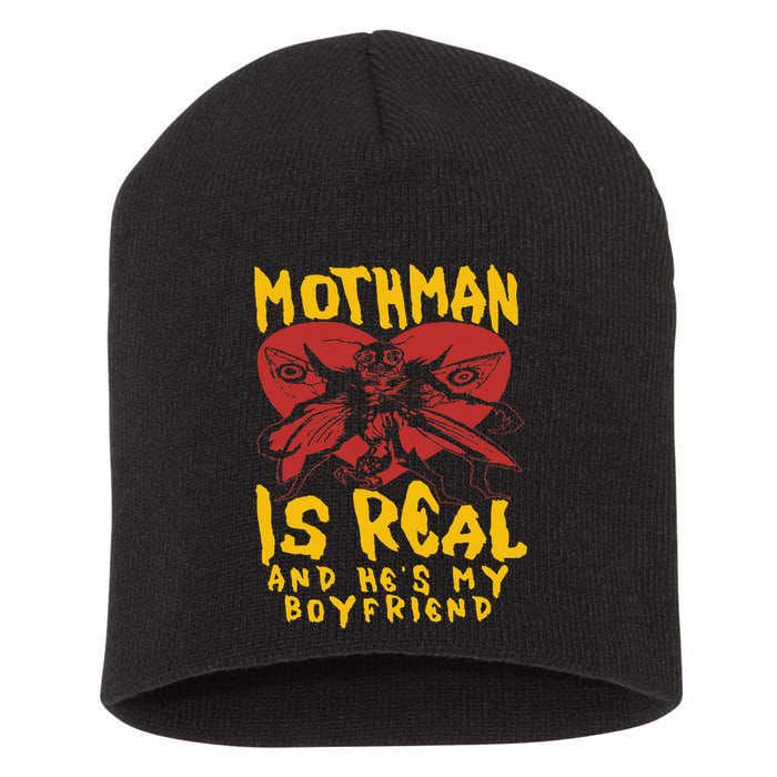 Mothman Is Real And He’s My Boyfriend Ironic Art Short Acrylic Beanie