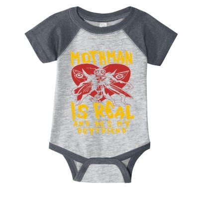 Mothman Is Real And He’s My Boyfriend Ironic Art Infant Baby Jersey Bodysuit