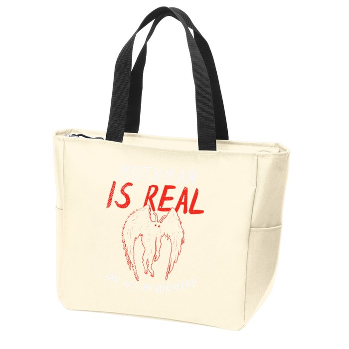 Mothman Is Real And He's My Boyfriend Funny Mothman Meme  Zip Tote Bag