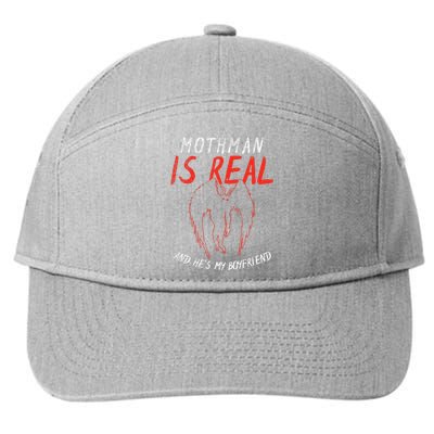 Mothman Is Real And He's My Boyfriend Funny Mothman Meme  7-Panel Snapback Hat