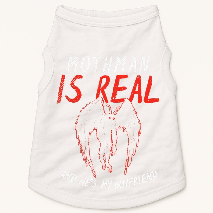 Mothman Is Real And He's My Boyfriend Funny Mothman Meme  Doggie Tank