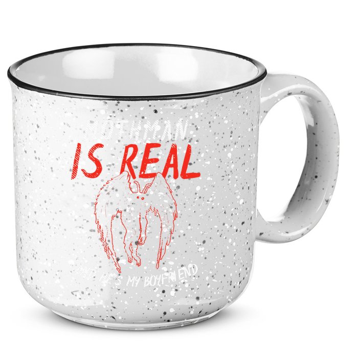 Mothman Is Real And He's My Boyfriend Funny Mothman Meme  15oz Campfire Ceramic Mug
