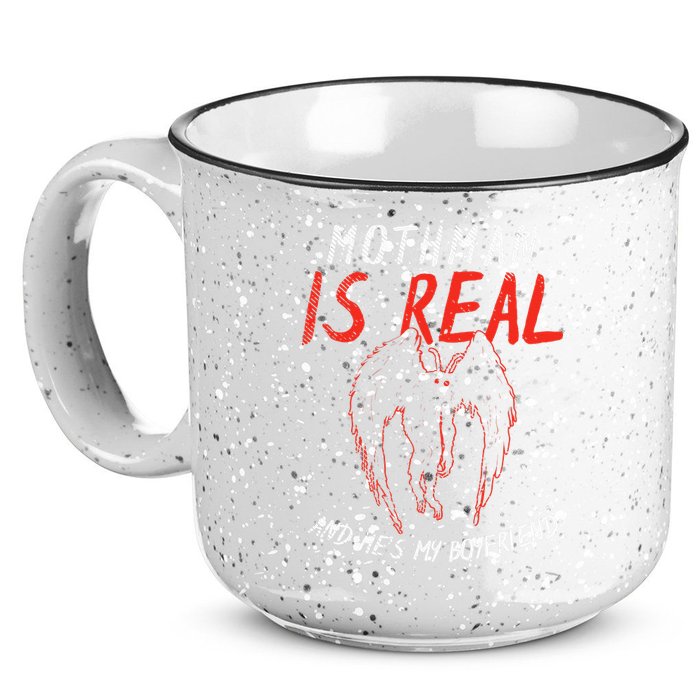Mothman Is Real And He's My Boyfriend Funny Mothman Meme  15oz Campfire Ceramic Mug