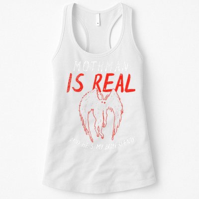 Mothman Is Real And He's My Boyfriend Funny Mothman Meme  Womens Tank Top