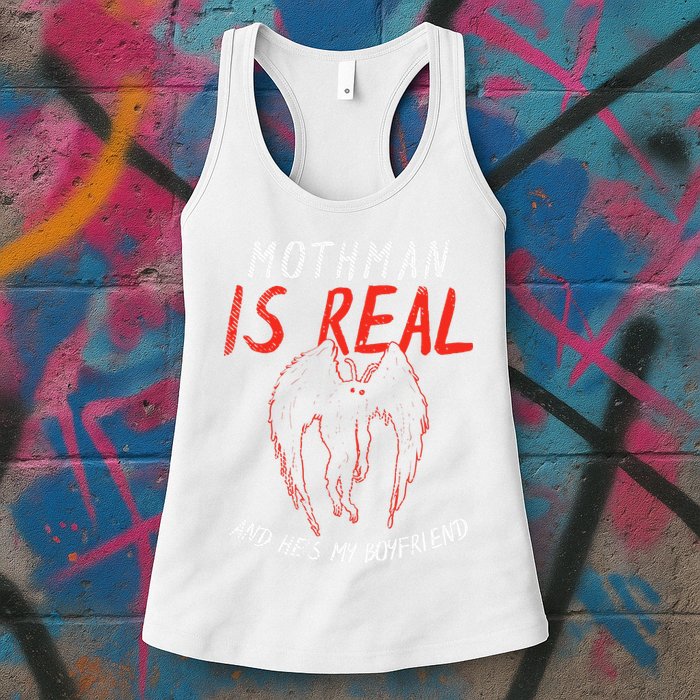 Mothman Is Real And He's My Boyfriend Funny Mothman Meme  Womens Tank Top