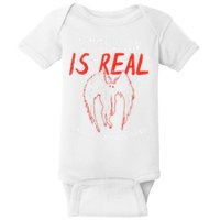 Mothman Is Real And He's My Boyfriend Funny Mothman Meme  Baby Bodysuit