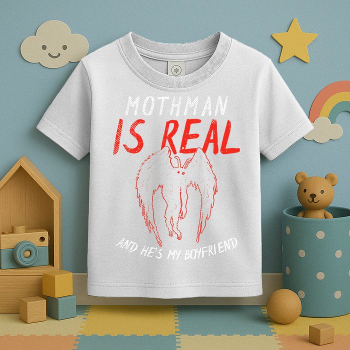 Mothman Is Real And He's My Boyfriend Funny Mothman Meme  Toddler T-Shirt