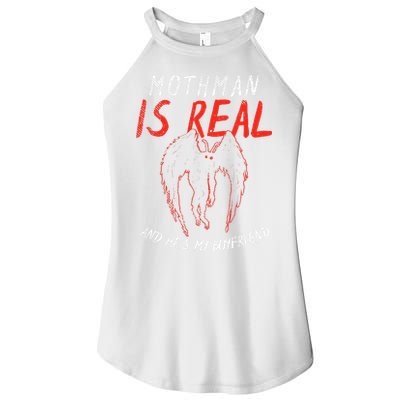 Mothman Is Real And He's My Boyfriend Funny Mothman Meme  Women's Perfect Tri Rocker Tank