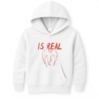 Mothman Is Real And He's My Boyfriend Funny Mothman Meme  Kids Hoodie