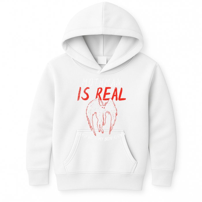 Mothman Is Real And He's My Boyfriend Funny Mothman Meme  Kids Hoodie