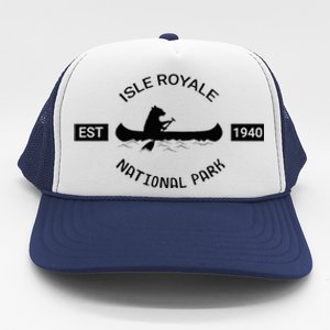 Michigan Isle Royale National Park Bear Canoe Gift Trucker Hat