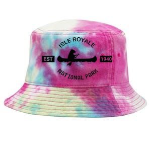 Michigan Isle Royale National Park Bear Canoe Gift Tie-Dyed Bucket Hat