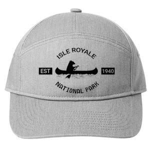 Michigan Isle Royale National Park Bear Canoe Gift 7-Panel Snapback Hat