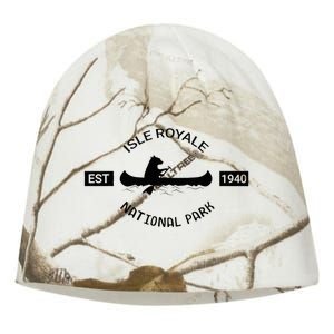 Michigan Isle Royale National Park Bear Canoe Gift Kati - Camo Knit Beanie