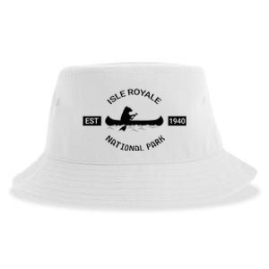 Michigan Isle Royale National Park Bear Canoe Gift Sustainable Bucket Hat