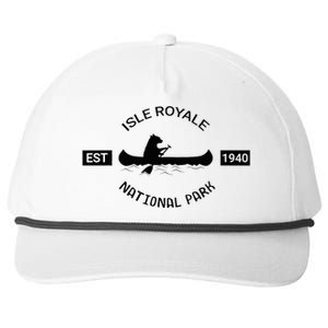 Michigan Isle Royale National Park Bear Canoe Gift Snapback Five-Panel Rope Hat