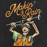 Makin It Rain Skeleton Funny Sarcastic 7 Panel Mesh Trucker Snapback Hat