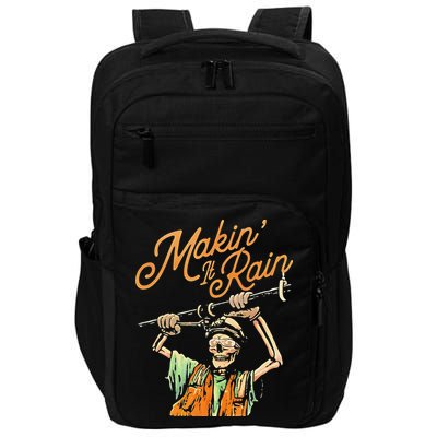 Makin It Rain Skeleton Funny Sarcastic Impact Tech Backpack