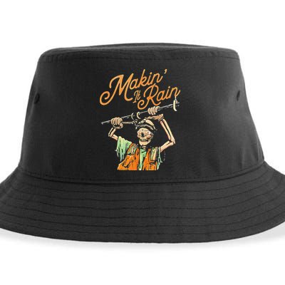 Makin It Rain Skeleton Funny Sarcastic Sustainable Bucket Hat