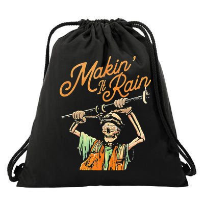 Makin It Rain Skeleton Funny Sarcastic Drawstring Bag