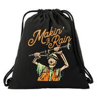 Makin It Rain Skeleton Funny Sarcastic Drawstring Bag