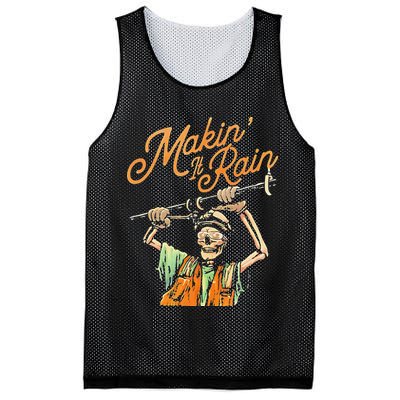 Makin It Rain Skeleton Funny Sarcastic Mesh Reversible Basketball Jersey Tank
