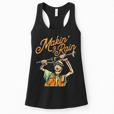 Makin It Rain Skeleton Funny Sarcastic Womens Tank Top