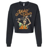 Makin It Rain Skeleton Funny Sarcastic Cropped Pullover Crew