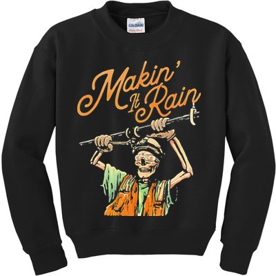Makin It Rain Skeleton Funny Sarcastic Kids Sweatshirt