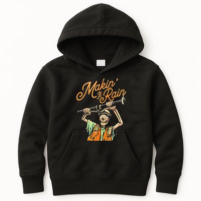 Makin It Rain Skeleton Funny Sarcastic Kids Hoodie