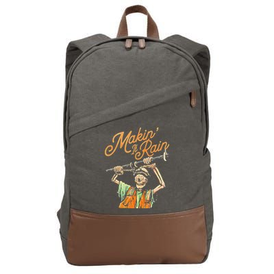 Makin It Rain Skeleton Funny Sarcastic Cotton Canvas Backpack